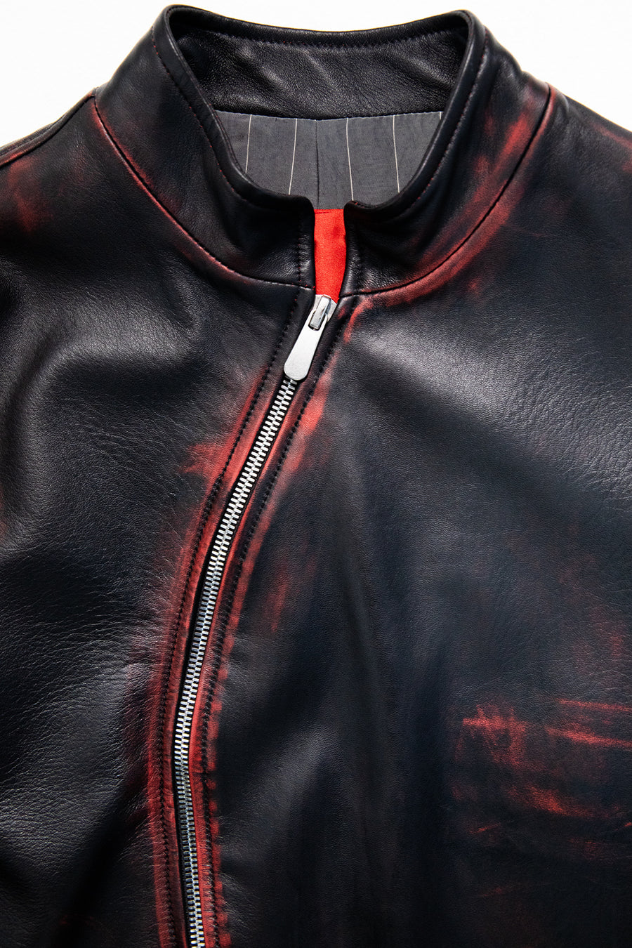 "IDA' two tone leather jacket