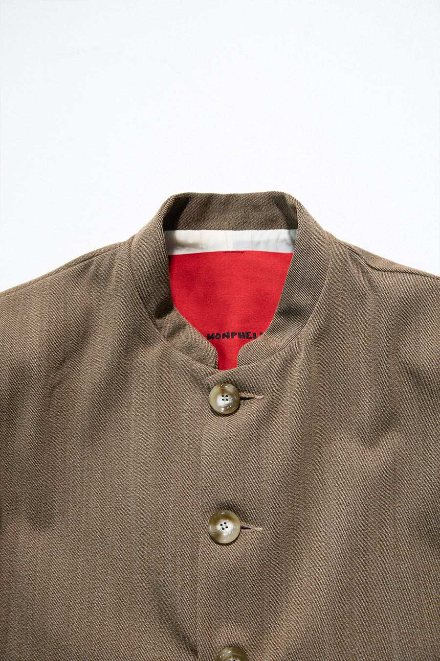 "HRUKI" Fitted jacket with buttons sand